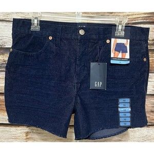NWT $49 Gap Womens Cord Vetiver Blue Stretch Corduroy Cut Off Shorts Size 10